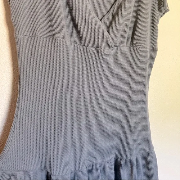 Free People Light Blue Waffle Knit Dress Size M - Picture 2 of 6